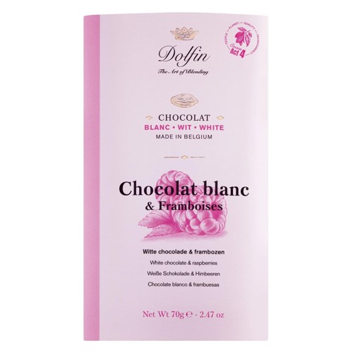 Dolfin weiße Schokolade mit Himbeeren 70g
