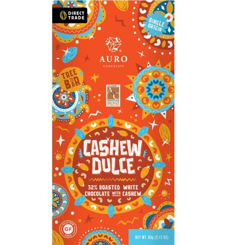 Auro Cashew Dulce 32% White Chocolate with Cashew 60g