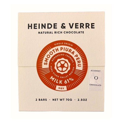 HEINDE & VERRE Milchschokolade Smooth Piura Peru 61%  70g