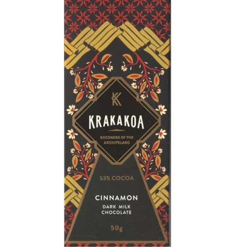 Krakakoa Dunkle Milchschokolade 53% mit Zimt 50g