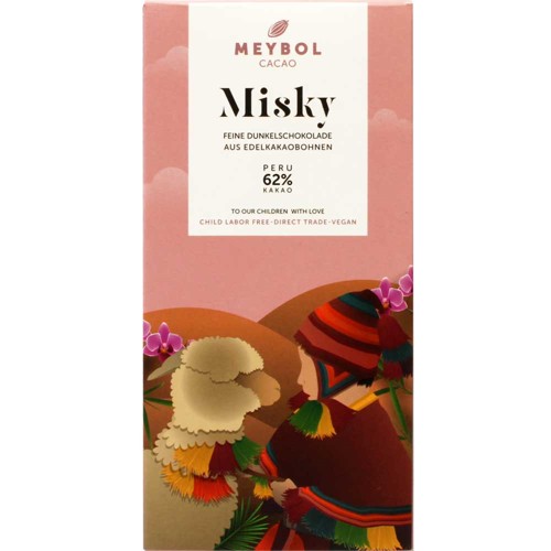 MEYBOL Cacao Dunkle Schokolade Misky 62% 70g