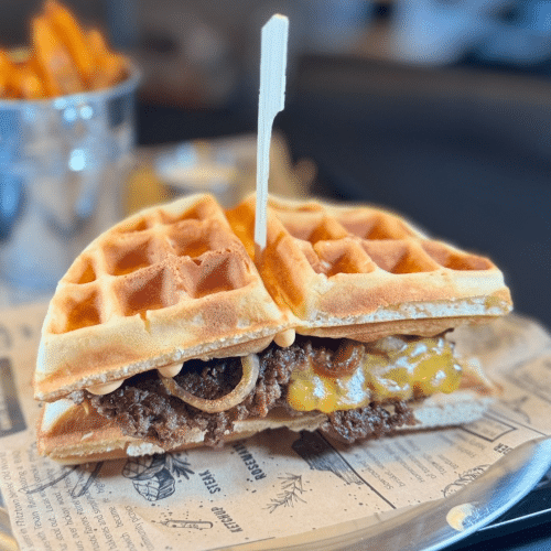 Smashed Waffle Burger