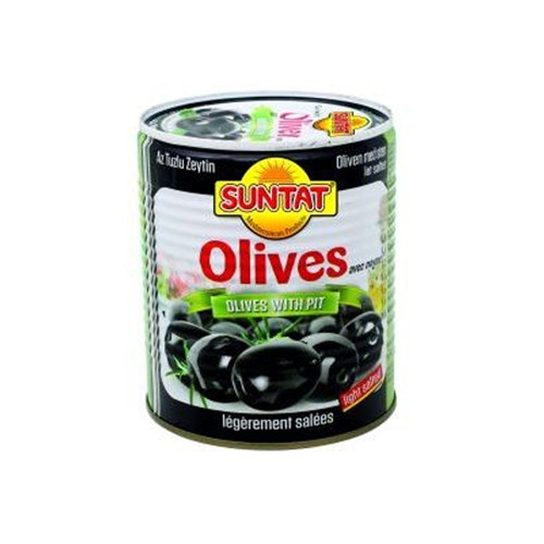 Suntat Oliven leicht ges Siyah Zeytin Az Tuzlu Cekirdeksiz 800g