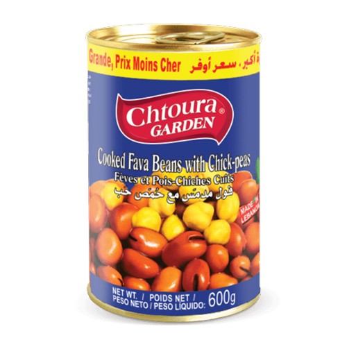 Chtoura Garden Cooked Fava Beans with Chick-peas 600g
