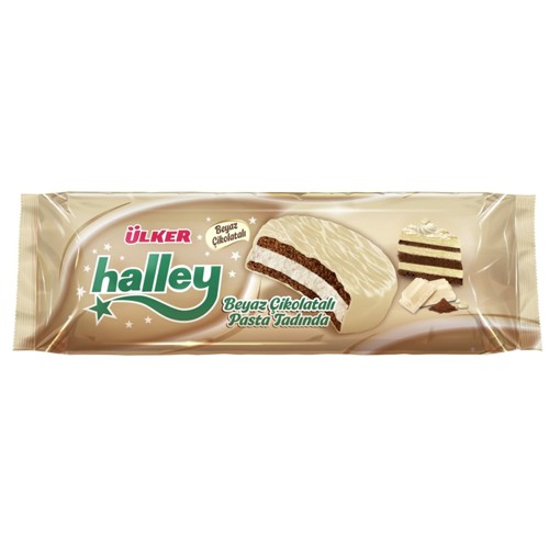 Ülker Halley Beyaz Çikolata Kaplamalı Sandviç Bisküvi 210g