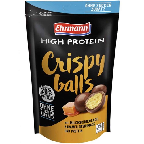 Ehrmann High Protein Crispy Balls Karamell 55g