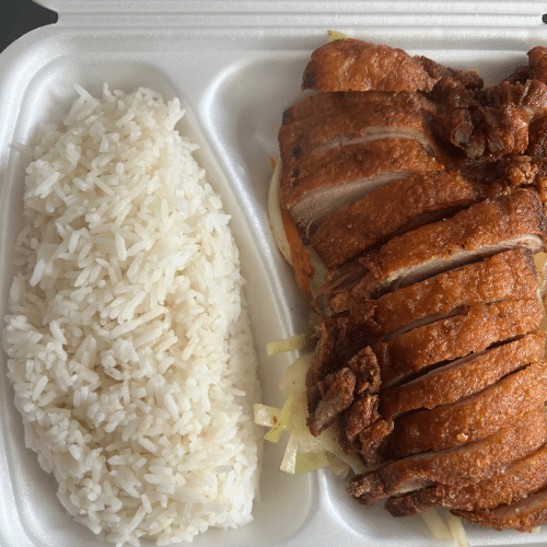 Knusprige Ente mit chinesischen Pilzen und Bambus