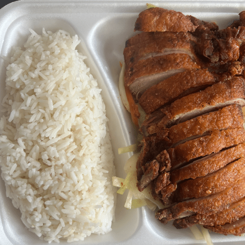 Knusprige Ente mit rotem Thai Curry und Kokosmilch