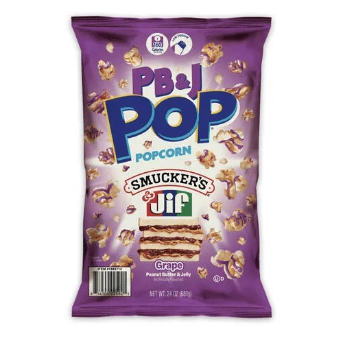 Popcorn Smuckers Jif peanut Butter Jelly Grape 145g