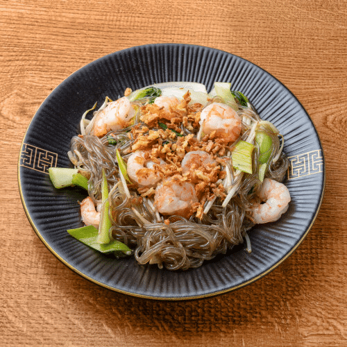 Gebratene Glasnudeln mit Garnelen