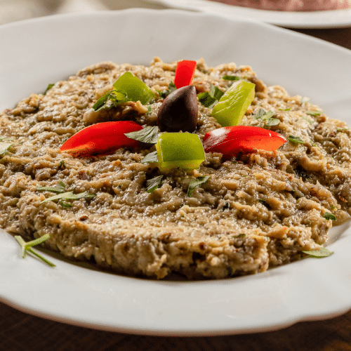 Gegrillter Auberginensalat (vegetarisch, glutenfrei)
