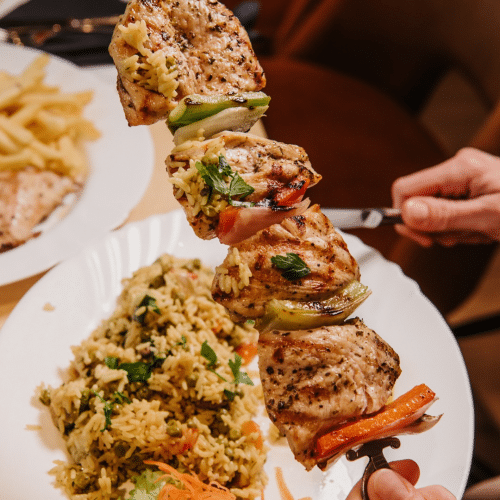 Gemüse Hähnchen-Souvlaki (glutenfrei)