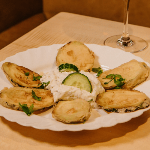 Zucchinischeiben (vegetarisch)