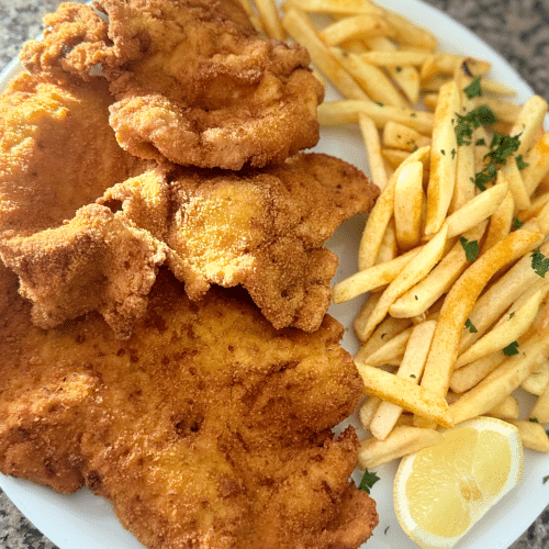 Paniertes Hähnchenbrustfilet