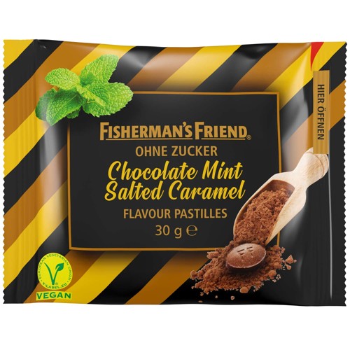 Fisherman's Friend Chocolate Mint Salted Caramel ohne Zucker 30g