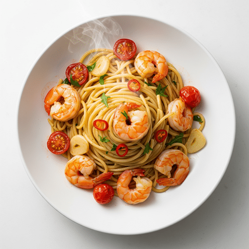Spaghetti mit Wildgarnelen A.O.P.,
