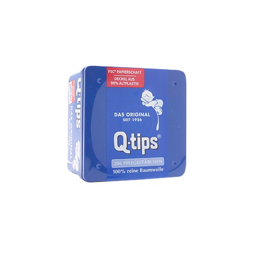 Q-Tips Wattestäbchen Box Papierschaft   