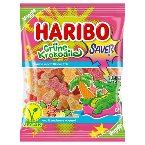 Haribo Grüne Krokodile Sauer 175g 