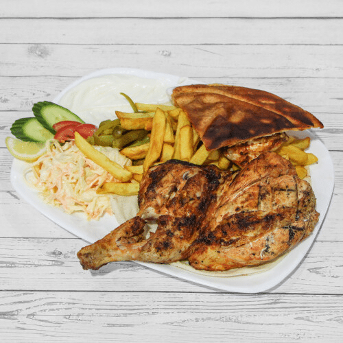 Halbes gegrilltes Hähnchen