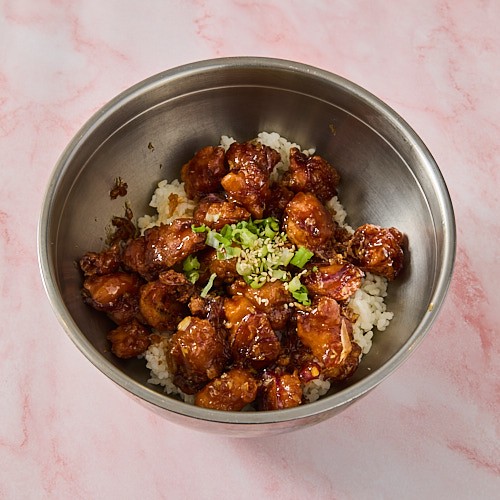 Soy Garlic Popcorn Chicken Bowl  Lunch