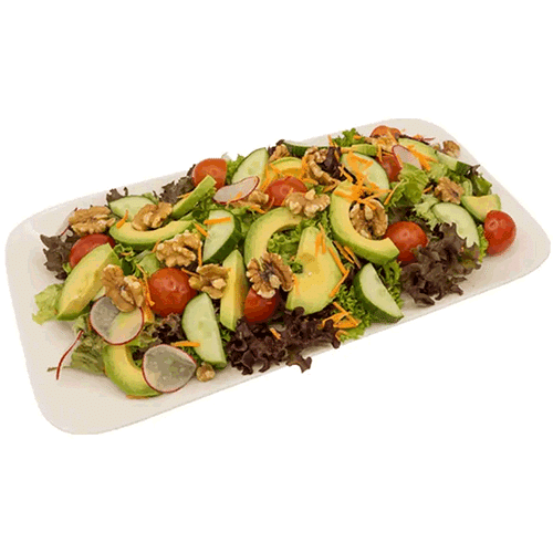 Gemischter Salat mit Avocado und Nüssen