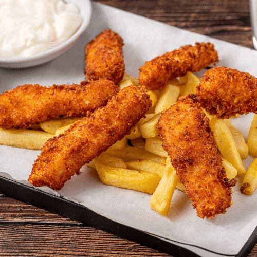 Chicken Finger - 6 Stück mit Pommes