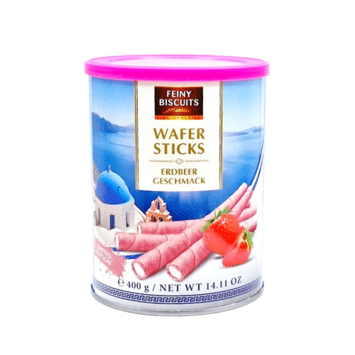 Waffelröllchen mit Erdbeercreme 400g