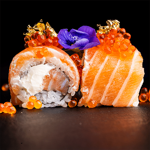 Lachs Frischkäse Kaviar Roll