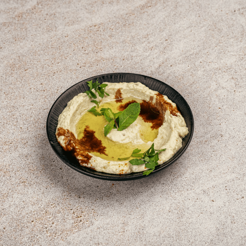 Auberginencreme mit Fladenbrot (vegan)