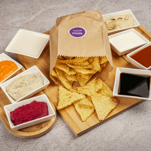 Tortilla Chips mit Auberginen Dip