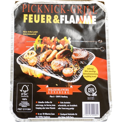 Picknick-Grill Feuer & Flamme Einweg 300g