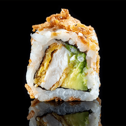Crispy Chicken mit Avocado und Röstzwiebel California