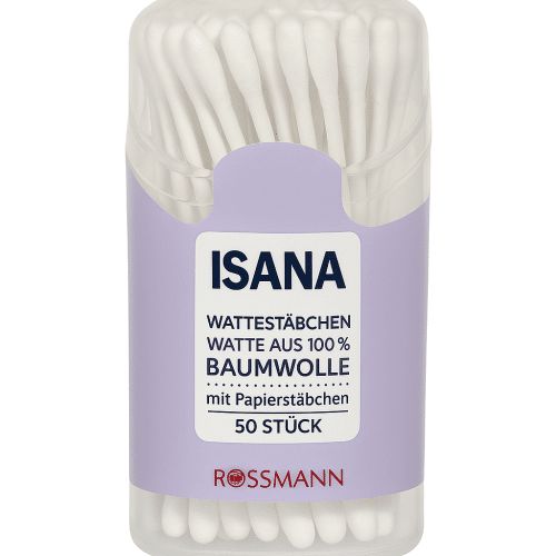 Isana Wattestäbchen aus Baumwolle 50 Stück