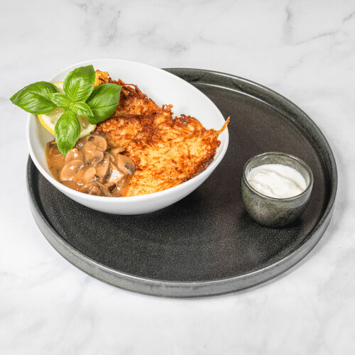 Deruny mit Lachs und Frischkäse