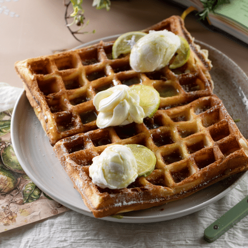 Vegane Waffel Limetteneis