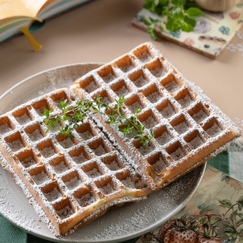 Vegane Waffel Puderzucker
