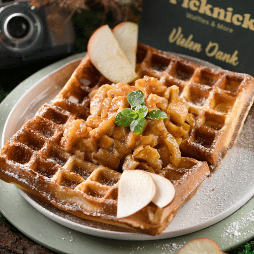 Vegane Waffel Zimt-Äpfel