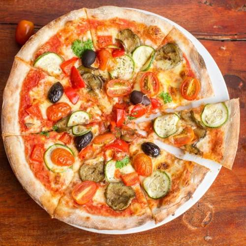 Vegane Pizza Greek