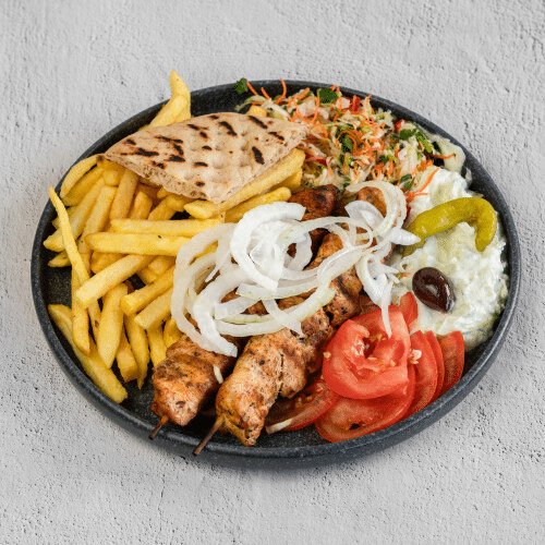 Souvlaki Teller Hähnchen