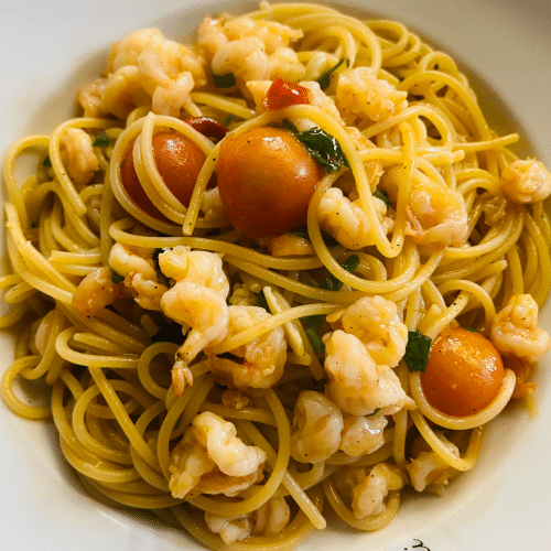 Spaghetti Aglio Olio e Scampi