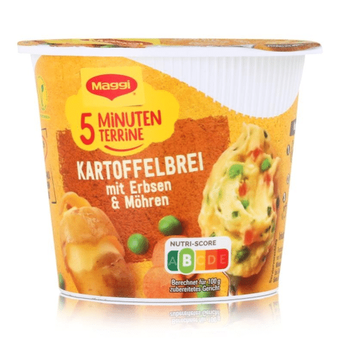 Maggi 5 Minuten Terrine Kartoffelbrei mit Erbsen & Möhren 43g