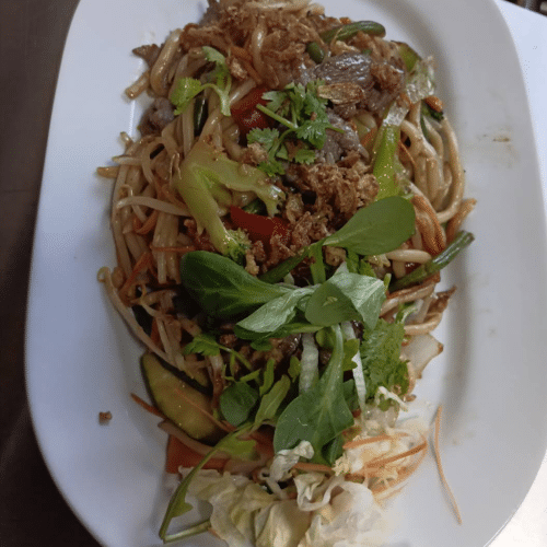 Gebratene Udon-nudeln - Rindfleisch