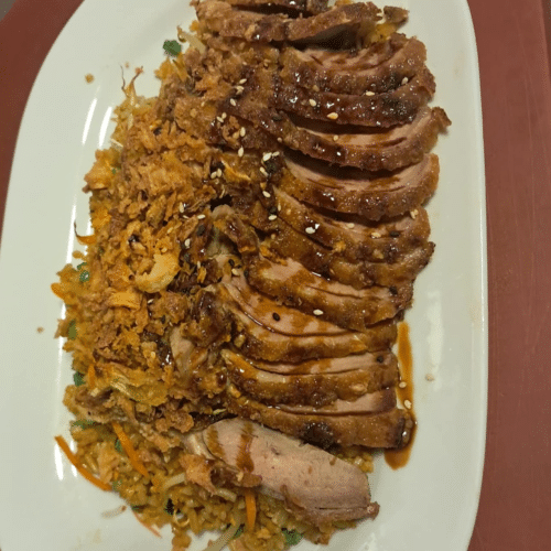 Gebratener Eierreis - Ente kross
