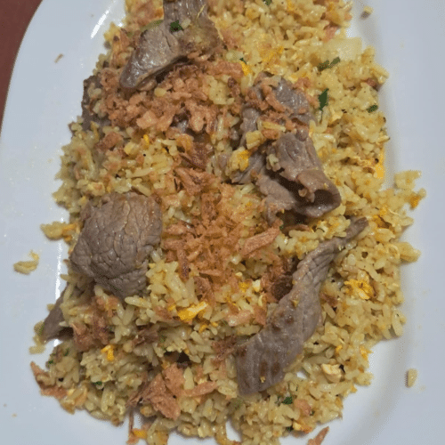 Gebratener Eierreis - Rindfleisch