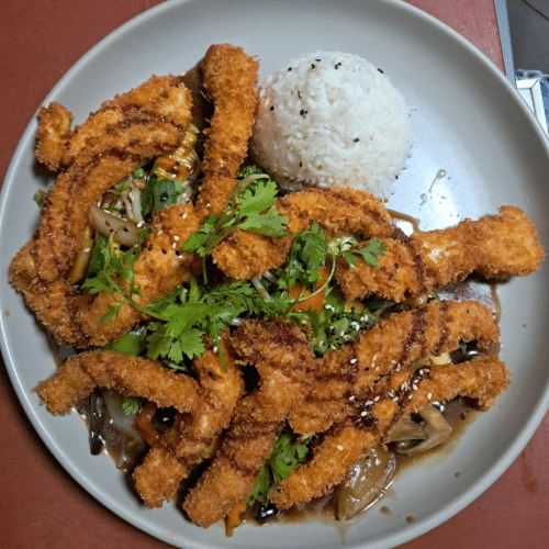 Teriyaki-Sauce- Knuspriges Hühnerfilet