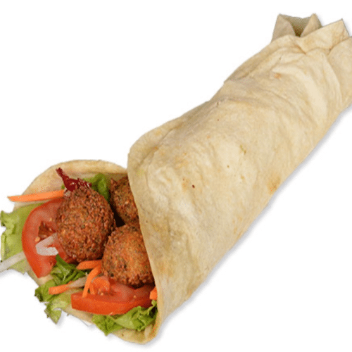 Falafel im Yufka mit Salat, Soße