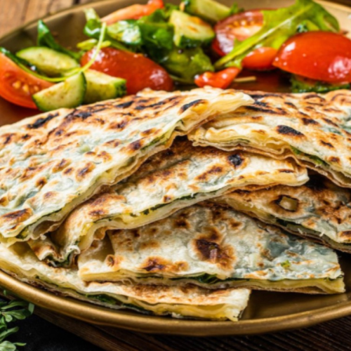 Gözleme mit Spinat, Käse