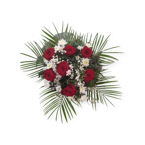 Klassische rote Rosen mit weißen Akzenten , für große Auftritte
