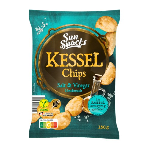 Sun Snacks Kessel Chips Salt & Vinegar 150g 
