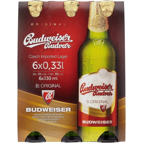Budweiser Original Czech-Lager 6 x 0.5l (MEHRWEG)